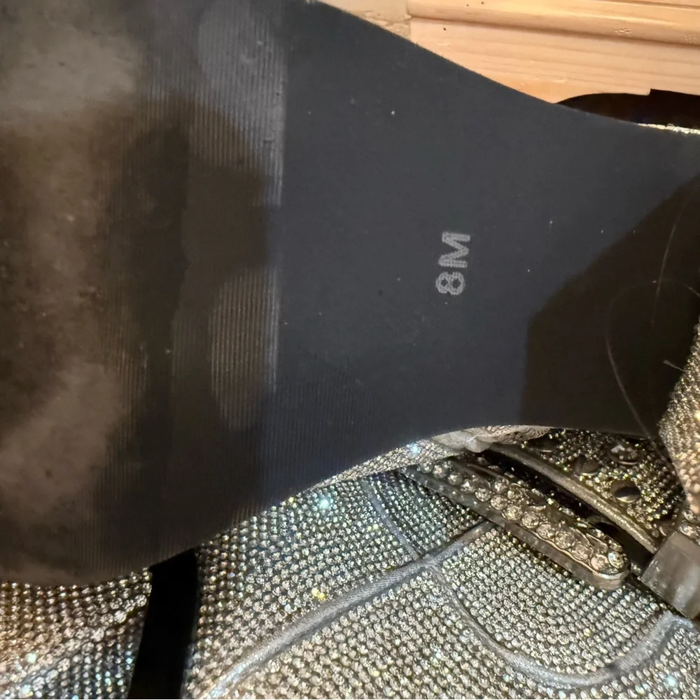 Dolls Kill Silver Rhinestone Ankle Boots - Picture 8 of 8